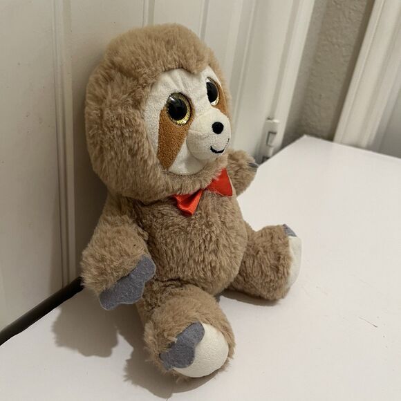 Way to Celebrate Brown 9" Sloth Valentines Plush Stuffed Animal Glitter Eyes - Picture 3 of 6